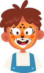 Obraz premium Boy With Tiger Painting Mask