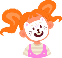 Girl With Cat Painting Mask