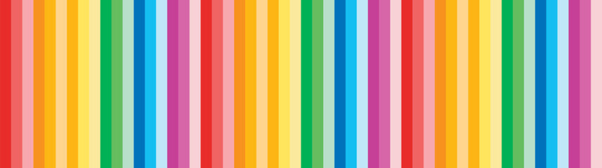 Colorful rainbow long banner background design. Abstract multi colors wallpaper.