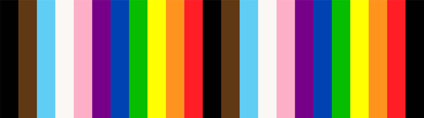 Rainbow colorful stripped long banner background design. LBGT people pride symbol.	