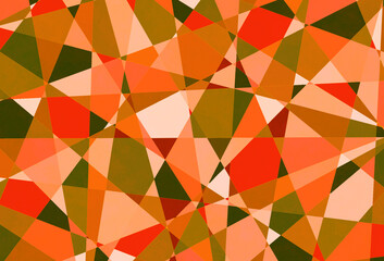ややくすんだオレンジや緑のバリエーションの直線分割のモザイク模様