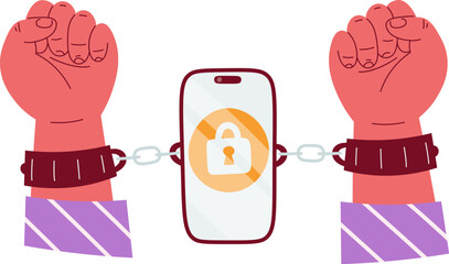 Smartphone Addiction Illustration