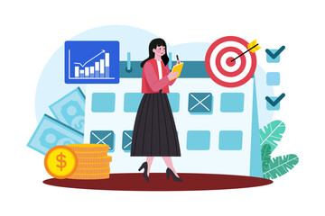 Team leader setting quarterly goals.