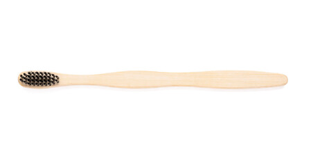 Bamboo toothbrush isolated on white background