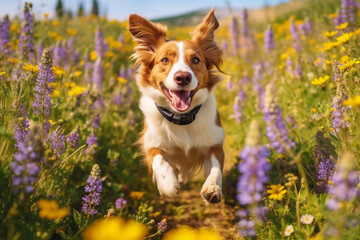 Joyful Pup Amid Wildflowers 1 
