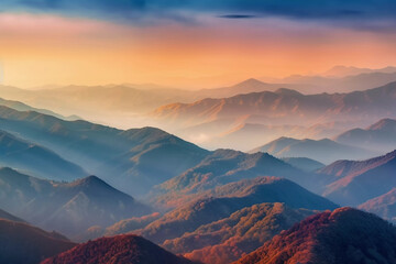 Fototapeta na wymiar Sunrise Majesty: Peaks and Pastels 3