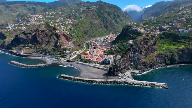 Ribeira Brava Town on the Portuguese Island of Madeira