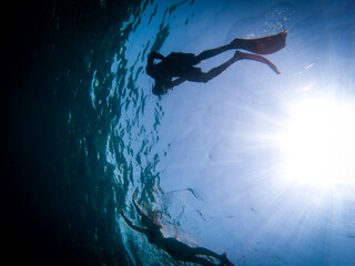 Young woman in bikini on the beach of Philippines