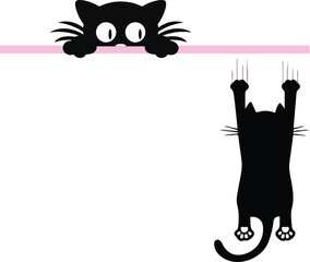 black cat with a banner