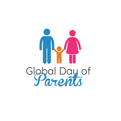 A drawing of a family with the words global day of parents