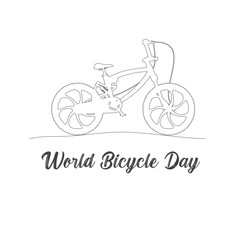 Fototapeta na wymiar A round sign that says world bicycle day.