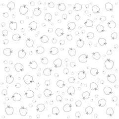 Seamless pattern with apples on a white background.