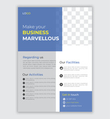 Modern corporate flyer A4 vector template for digital marketing agency, suitable for business poster layout, corporate banners, and leaflets, cover page, perfect for creative professional business.