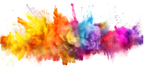  Animation of a colorful rainbow smoke pattern isolated on white background generative ai - obrazy, fototapety, plakaty