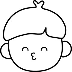 Cute kid face outline
