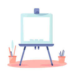 pastel easel with blank whiteboard style 2