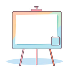 pastel easel with blank whiteboard style 1
