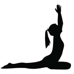 silhouette of a woman yoga