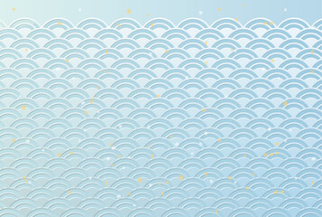 波柄　和風背景イラスト　エンボス
