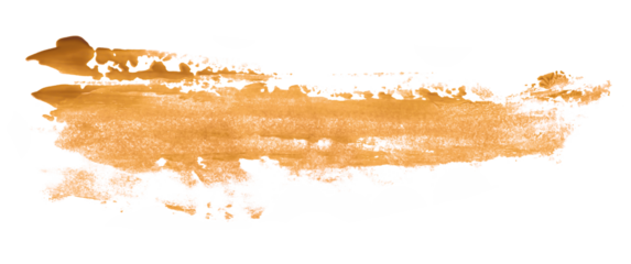 Shiny orange brush watercolor painting isolated on transparent background. watercolor png