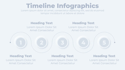  Timeline neumorphic business infographic presentation slide template