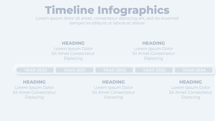 Neumorphic business timeline infographic presentation template