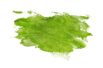 Shiny green brush watercolor painting isolated on transparent background. watercolor png