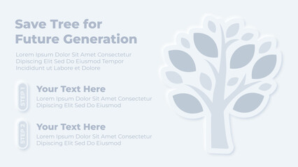 Tree infographic neumorphic presentation slide template