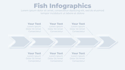  Neumorphic business fishbone and timeline infographic presentation template