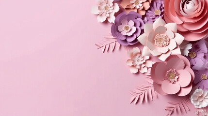 AI art paper flower frame 　紙で作った花のフレーム