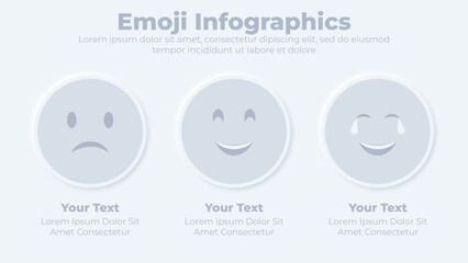 Neumorphic emoji expressions infographic presentation template