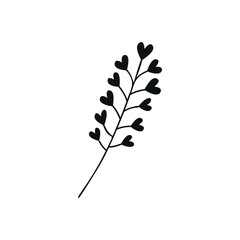 Flat vector silhouette illustration of flower