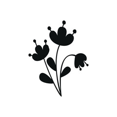 Flat vector silhouette illustration of flower