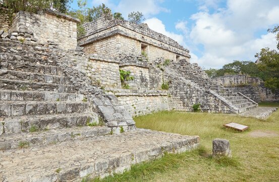 The unique Mayan ruins of Ek Balam, known for its well-preserved stucco facade of an earth monster
