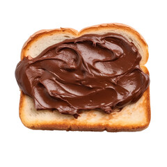 Toast with cocoa paste isolated on a white background