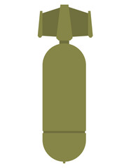 Illustration of atomic weapon on white background