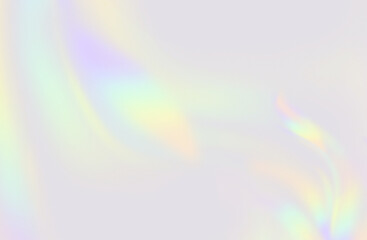 Rainbow pastel colors on white background. Light refraction effect