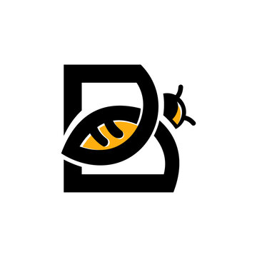 Modern abstract and fun bee honey wasp vector illustration. Animal logo template