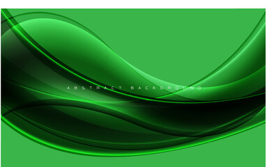 Abstract glass glossy curve wave on green design modern luxury futuristic creative background vector