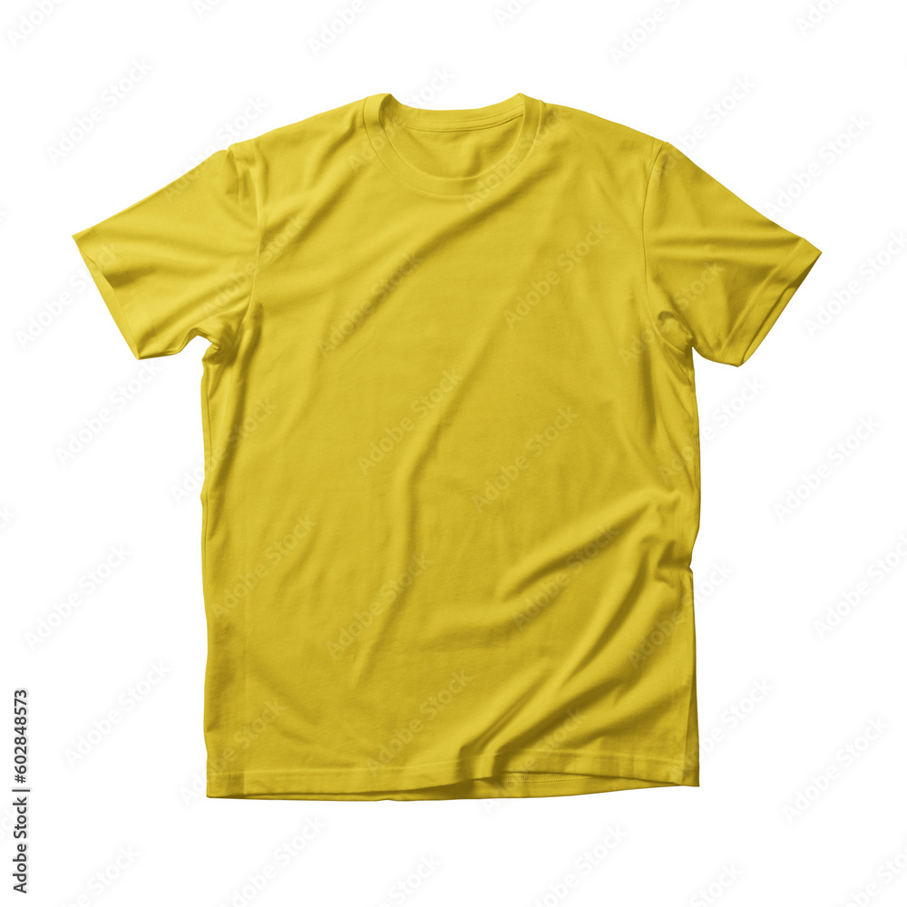 Canvas Prints yellow t shirt round neck plain transparent background