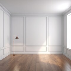 Fototapeta premium White, wooden room, wall, interior, floor, empty, home, architecture, design, soft light