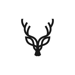 decorative antler head line art