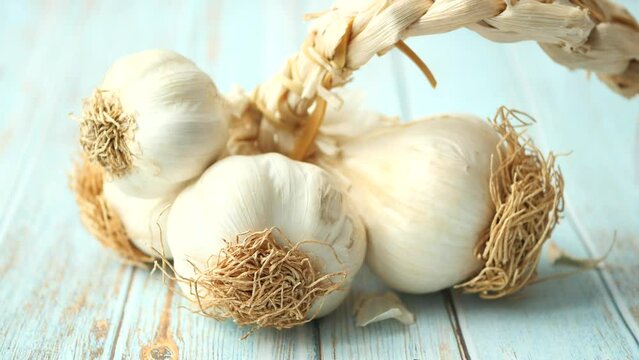 close up pf garlic on white background,