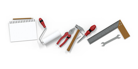 3D Render Contractors Hand Tools