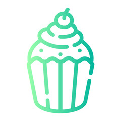 cup cake Line Gradient Icon