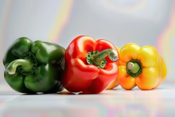 Vibrant and Flavorful: Assorted Bell Peppers in a Group Shot