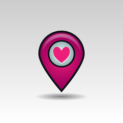 Love location icon. Illustration of love location icons on a white background - 602851915