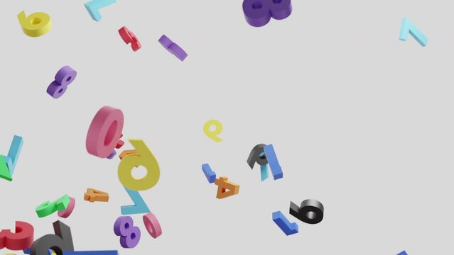 浮遊するカラフルな数字