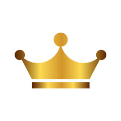 Golden Crown Trasparent Icon With Golden Color for king crown isolated on white background