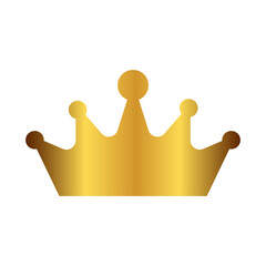 Golden Crown Trasparent Icon With Golden Color for king crown isolated on white background